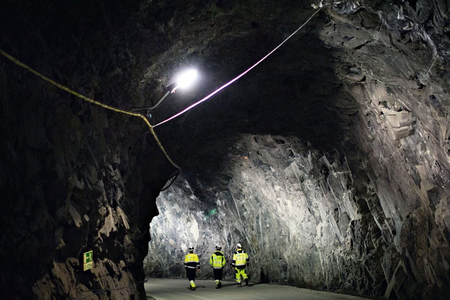Tunnel into Lio power plant, which is located 400 metres inside the mountain